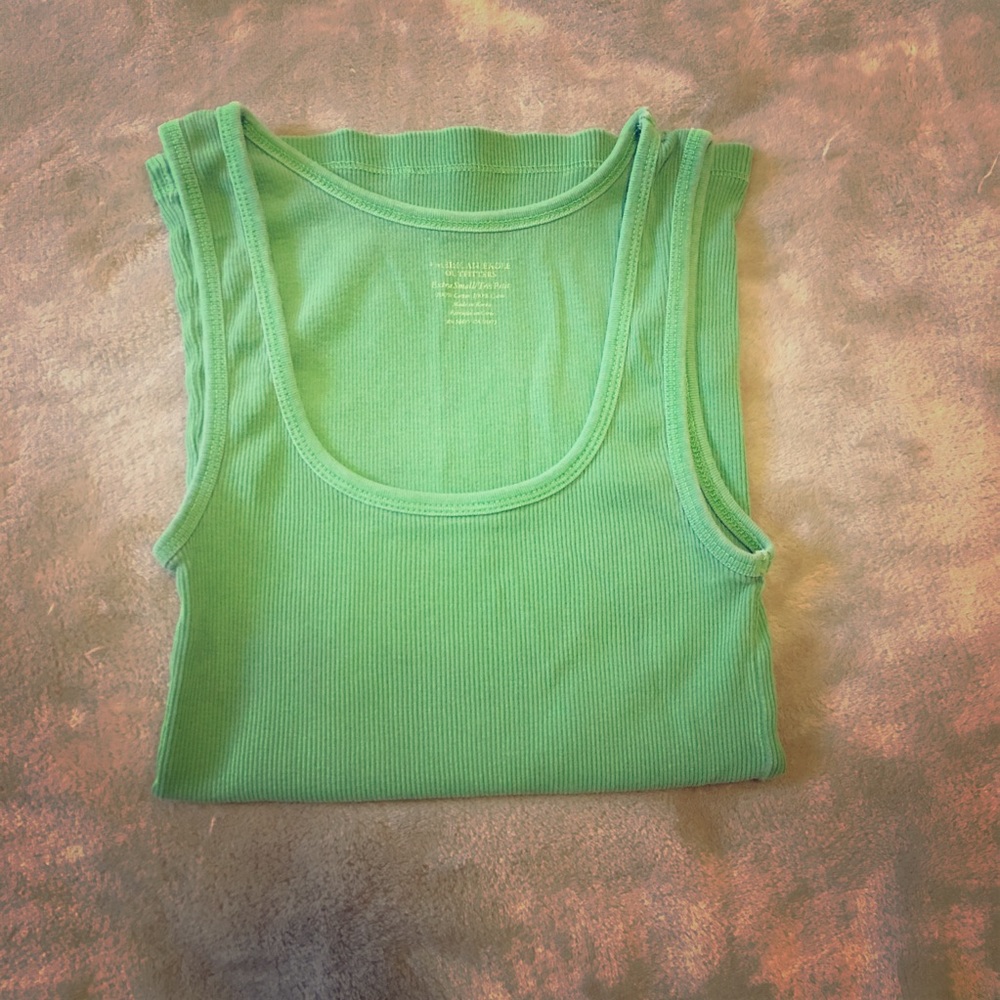 American Eagle Ribbed Tank Green